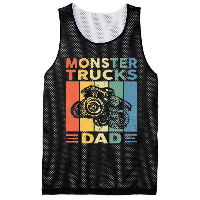 Monster Truck Dad Retro Vintage Monster Truck Mesh Reversible Basketball Jersey Tank