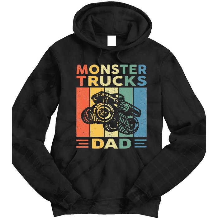 Monster Truck Dad Retro Vintage Monster Truck Tie Dye Hoodie