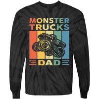 Monster Truck Dad Retro Vintage Monster Truck Tie-Dye Long Sleeve Shirt