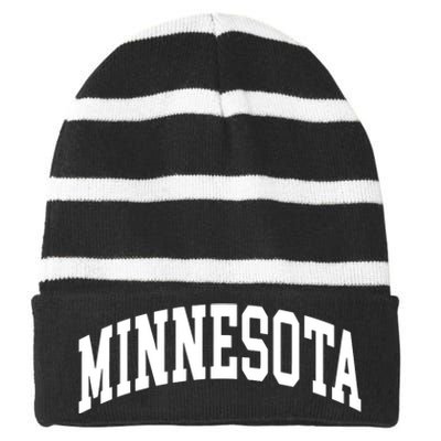 Minnesota Throwback Design Classic Striped Beanie with Solid Band