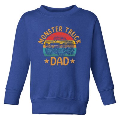 Monster Truck Dad Gift Retro Vintage Monster Truck Great Gift Toddler Sweatshirt