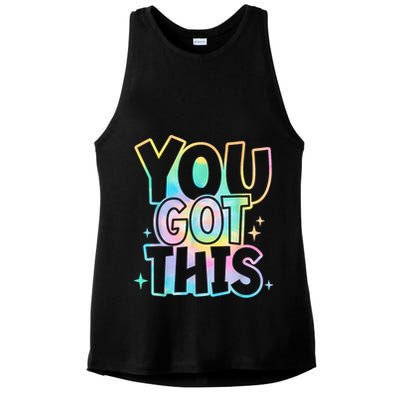 Motivational Testing Day Teacher You Got This Rock The Test (1) Ladies PosiCharge Tri-Blend Wicking Tank