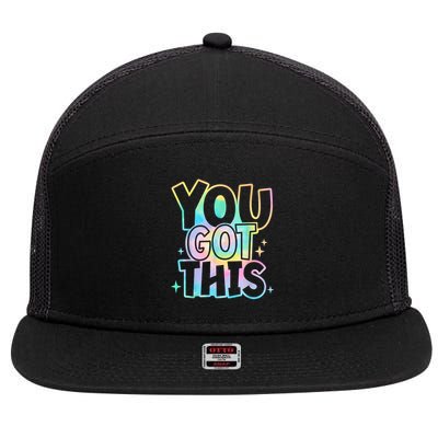 Motivational Testing Day Teacher You Got This Rock The Test (1) 7 Panel Mesh Trucker Snapback Hat