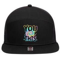 Motivational Testing Day Teacher You Got This Rock The Test (1) 7 Panel Mesh Trucker Snapback Hat