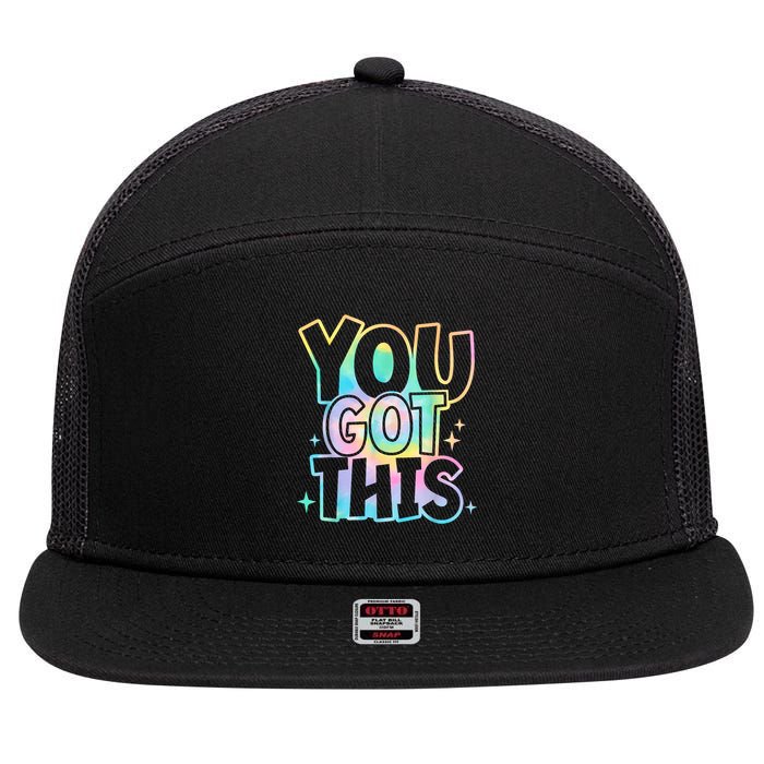 Motivational Testing Day Teacher You Got This Rock The Test (1) 7 Panel Mesh Trucker Snapback Hat