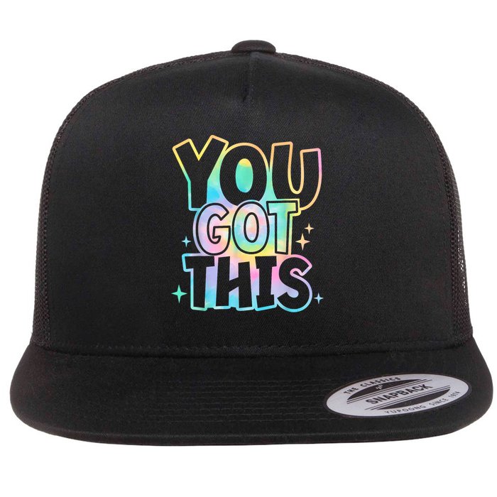 Motivational Testing Day Teacher You Got This Rock The Test (1) Flat Bill Trucker Hat