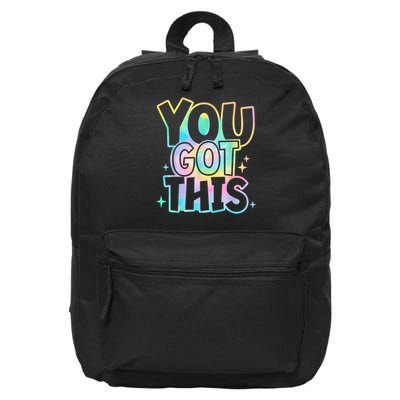 Motivational Testing Day Teacher You Got This Rock The Test (1) 16 in Basic Backpack