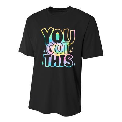 Motivational Testing Day Teacher You Got This Rock The Test (1) Youth Performance Sprint T-Shirt
