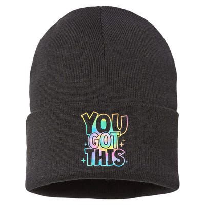 Motivational Testing Day Teacher You Got This Rock The Test (1) Sustainable Knit Beanie