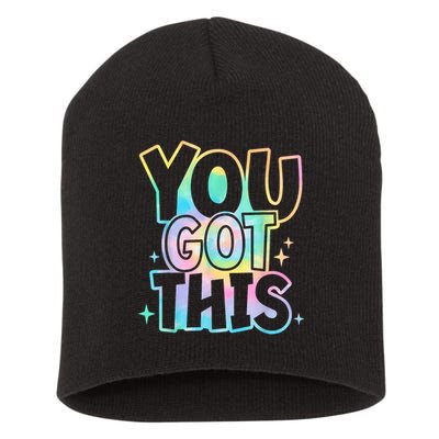 Motivational Testing Day Teacher You Got This Rock The Test (1) Short Acrylic Beanie