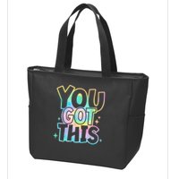 Motivational Testing Day Teacher You Got This Rock The Test (1) Zip Tote Bag
