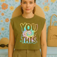 Motivational Testing Day Teacher You Got This Rock The Test (1) Garment-Dyed Women's Muscle Tee
