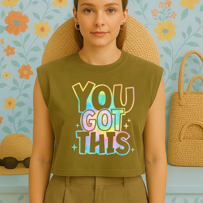 Motivational Testing Day Teacher You Got This Rock The Test (1) Garment-Dyed Women's Muscle Tee