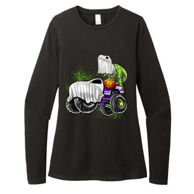 Monster Truck Dinosaur Ghost Halloween TrickOrTreat Funny Gift Womens CVC Long Sleeve Shirt