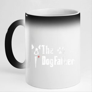 Men The Dogfather Boston Terrier Dog Dad Fathers Day 11oz Black Color Changing Mug