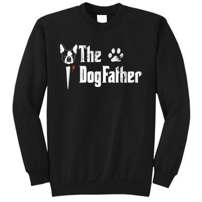 Men The Dogfather Boston Terrier Dog Dad Fathers Day Sweatshirt