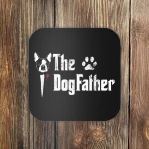 Men The Dogfather Boston Terrier Dog Dad Fathers Day Coaster