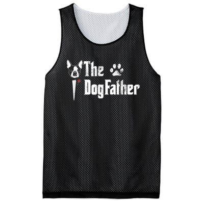 Men The Dogfather Boston Terrier Dog Dad Fathers Day Mesh Reversible Basketball Jersey Tank