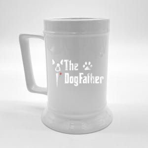 Men The Dogfather Boston Terrier Dog Dad Fathers Day Beer Stein