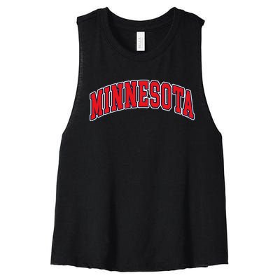 Minnesota Throwback Design MN Classic Women's Racerback Cropped Tank