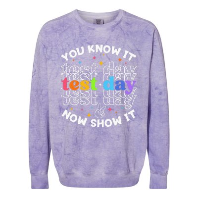 Motivational Test Day Testing Day Teacher Colorblast Crewneck Sweatshirt