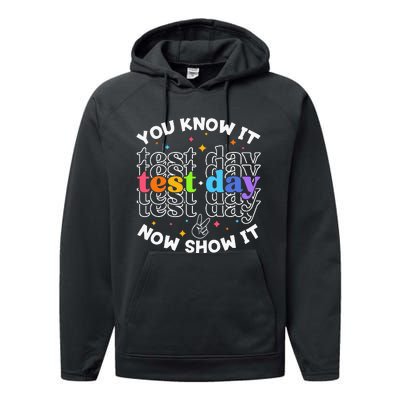 Motivational Test Day Testing Day Teacher Performance Fleece Hoodie