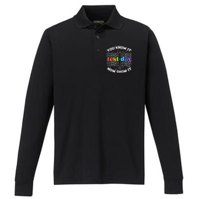 Motivational Test Day Testing Day Teacher Performance Long Sleeve Polo