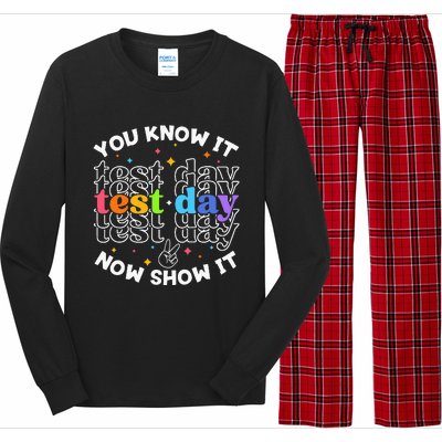 Motivational Test Day Testing Day Teacher Long Sleeve Pajama Set