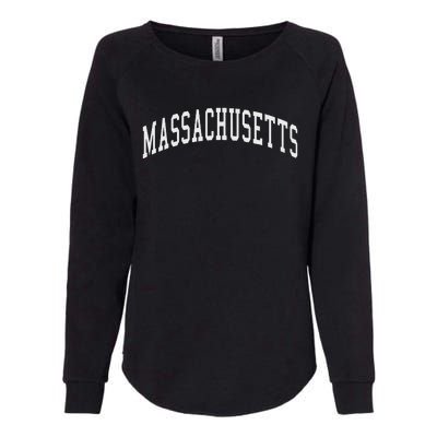 Massachusetts Throwback Design Print Classic Womens California Wash Sweatshirt