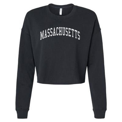 Massachusetts Throwback Design Print Classic Cropped Pullover Crew