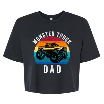 Monster Truck Dad FatherS Day Dads Love Monster Trucks Too Bella+Canvas Jersey Crop Tee