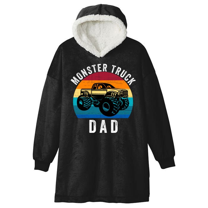 Monster Truck Dad FatherS Day Dads Love Monster Trucks Too Hooded Wearable Blanket