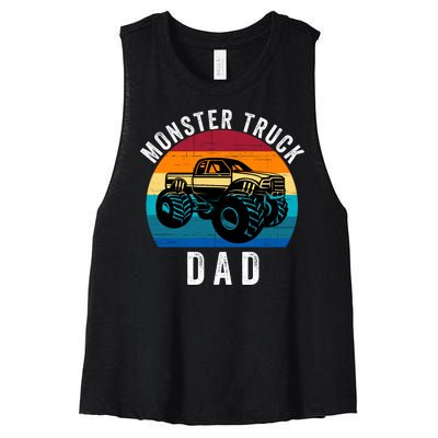 Monster Truck Dad FatherS Day Dads Love Monster Trucks Too Women's Racerback Cropped Tank