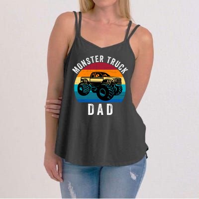 Monster Truck Dad FatherS Day Dads Love Monster Trucks Too Women's Strappy Tank