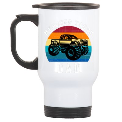 Monster Truck Dad FatherS Day Dads Love Monster Trucks Too Stainless Steel Travel Mug