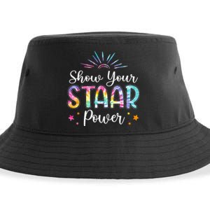 Motivational Testing Day Teacher Show Your STAAR Power Sustainable Bucket Hat