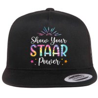 Motivational Testing Day Teacher Show Your STAAR Power Flat Bill Trucker Hat