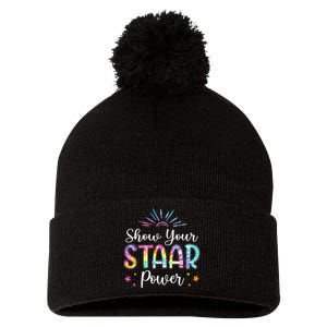 Motivational Testing Day Teacher Show Your STAAR Power Pom Pom 12in Knit Beanie