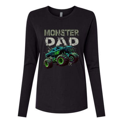 Monster Truck Dad Family Matching Womens Cotton Relaxed Long Sleeve T-Shirt