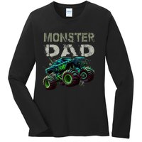 Monster Truck Dad Family Matching Ladies Long Sleeve Shirt