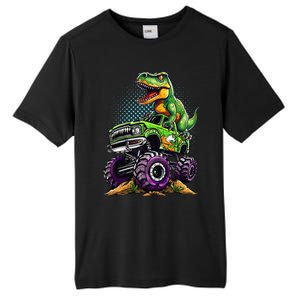 Monster Truck Dinosaur Trex Birthday Boy Tall Fusion ChromaSoft Performance T-Shirt