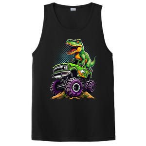 Monster Truck Dinosaur Trex Birthday Boy PosiCharge Competitor Tank