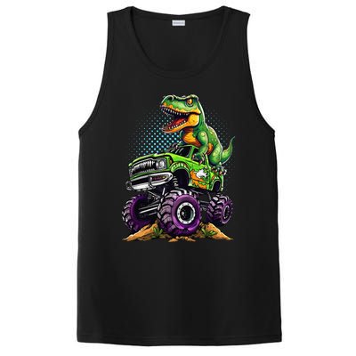 Monster Truck Dinosaur Trex Birthday Boy PosiCharge Competitor Tank