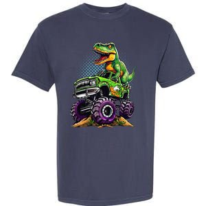 Monster Truck Dinosaur Trex Birthday Boy Garment-Dyed Heavyweight T-Shirt