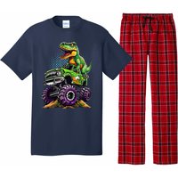 Monster Truck Dinosaur Trex Birthday Boy Pajama Set