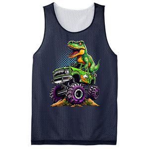 Monster Truck Dinosaur Trex Birthday Boy Mesh Reversible Basketball Jersey Tank