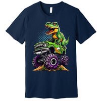 Monster Truck Dinosaur Trex Birthday Boy Premium T-Shirt