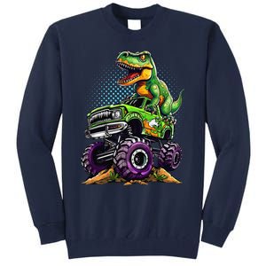 Monster Truck Dinosaur Trex Birthday Boy Tall Sweatshirt