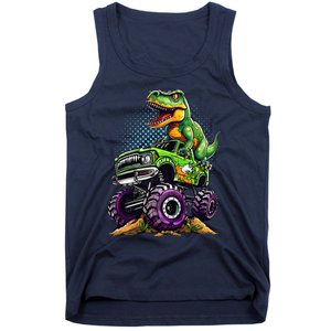 Monster Truck Dinosaur Trex Birthday Boy Tank Top