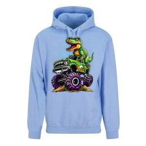 Monster Truck Dinosaur Trex Birthday Boy Unisex Surf Hoodie